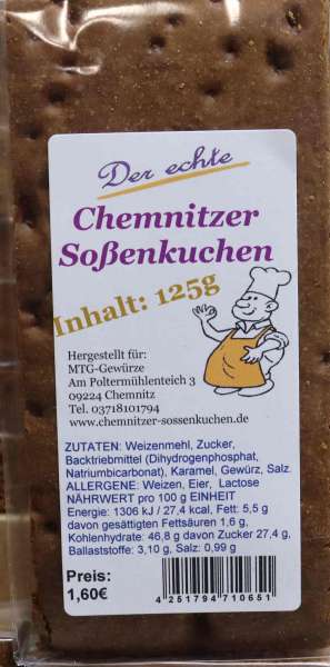 Der echte Chemnitzer Soßenkuchen, MTG-Geürze, Am Poltermühlenteich 3, Chemnitz OT Grüna